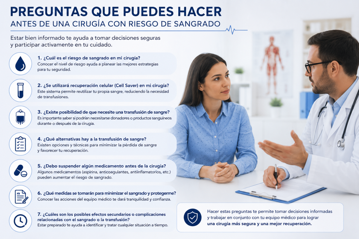 Paciente conversando con su médico antes de una cirugía